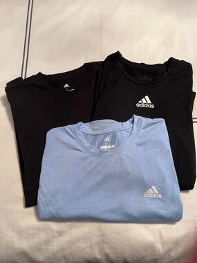 Adidas Short Sleeve Tee Trio - Black & Light Blue